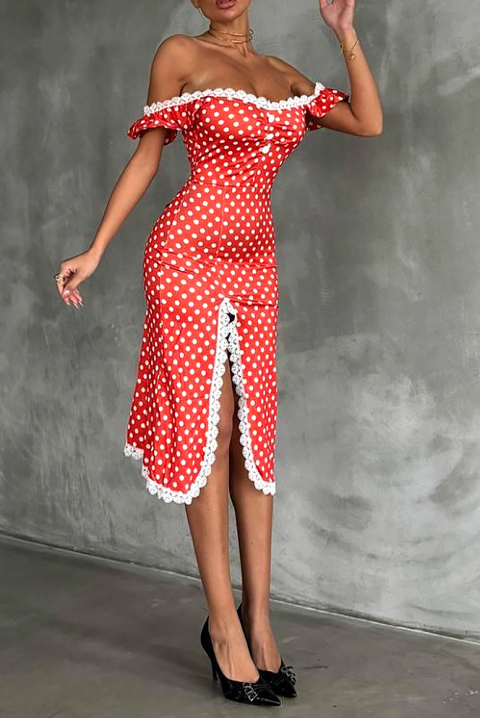 Haljina MREVILDA, Boja: crvena, IVET.HR - MODERNA ODJEĆA