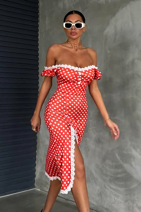 Haljina MREVILDA, Boja: crvena, IVET.HR - MODERNA ODJEĆA