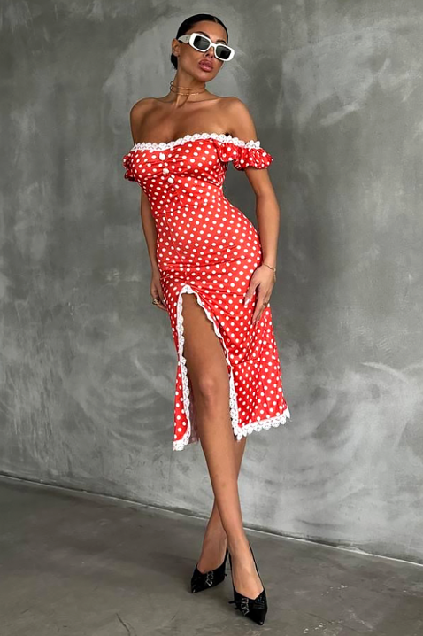 Haljina MREVILDA, Boja: crvena, IVET.HR - MODERNA ODJEĆA