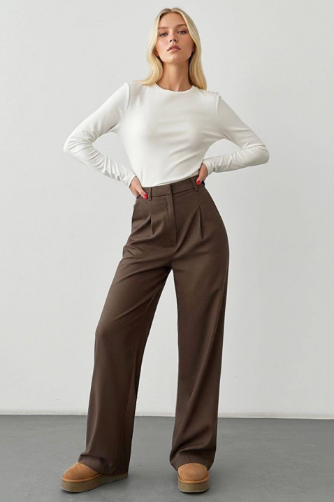 Hlače CLINILDA, Boja: smeđa, IVET.HR - MODERNA ODJEĆA