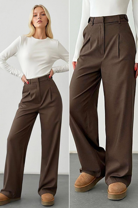 Hlače CLINILDA, Boja: smeđa, IVET.HR - MODERNA ODJEĆA