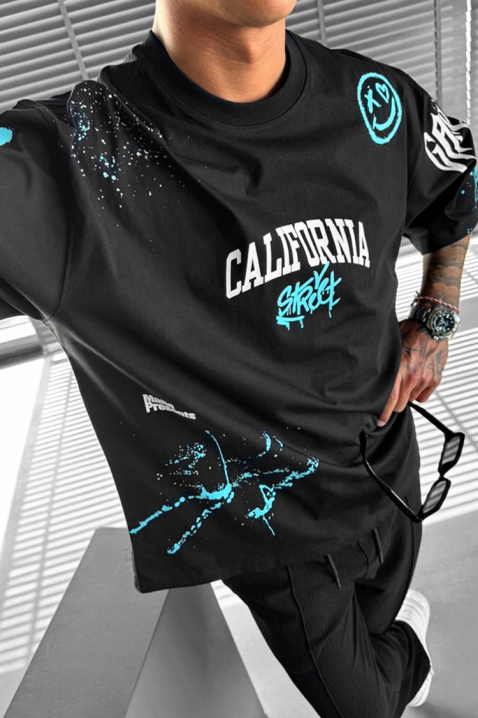 Muška majica LARGONZO BLACK, Boja: crna, IVET.HR - MODERNA ODJEĆA