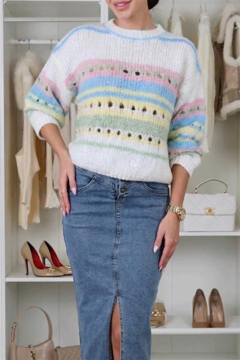 Džemper NARVELA WHITE, Boja: bijela, IVET.HR - MODERNA ODJEĆA