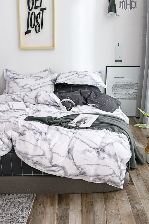 Komplet posteljina ANARELFA 160x200 cm pamuk - 4 dijela, Boja: siva, IVET.HR - MODERNA ODJEĆA