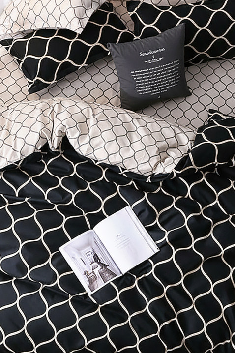 Komplet posteljina MIOXEJA 160x200 cm pamuk - 4 dijela, Boja: crna, IVET.HR - MODERNA ODJEĆA