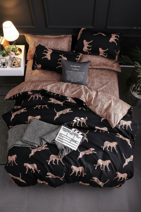 Komplet posteljina BLUNEGA 160x200 cm pamuk - 4 dijela, Boja: crna, IVET.HR - MODERNA ODJEĆA