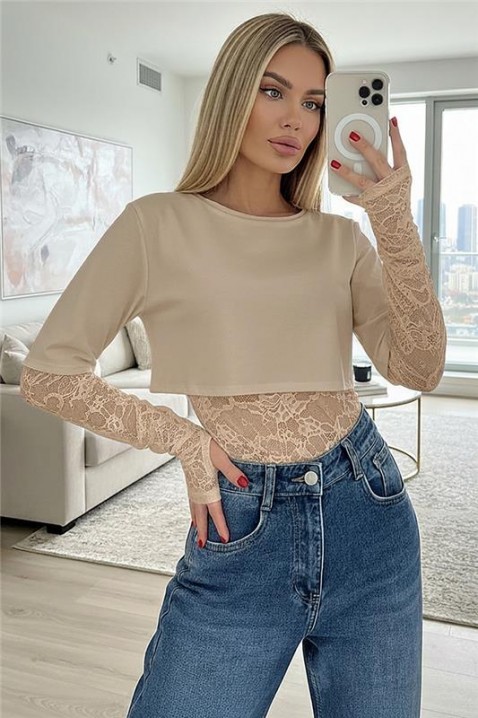Bodi - bluza CHRAVELDA BEIGE, Boja: bež, IVET.HR - MODERNA ODJEĆA