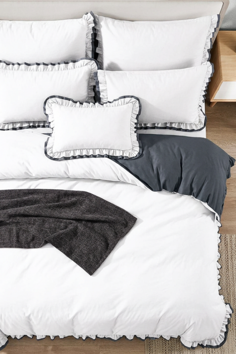 Komplet posteljine MELIOPA 160x200 cm pamuk - 3 dela, Boja: bijela, IVET.HR - MODERNA ODJEĆA