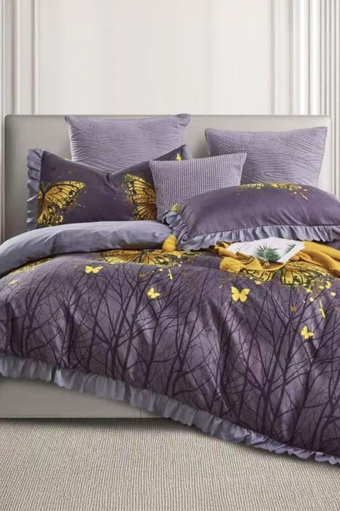 Komplet posteljine MELIORSA 200x220 cm pamuk - 3 dela, Boja: ljubičasta, IVET.HR - MODERNA ODJEĆA