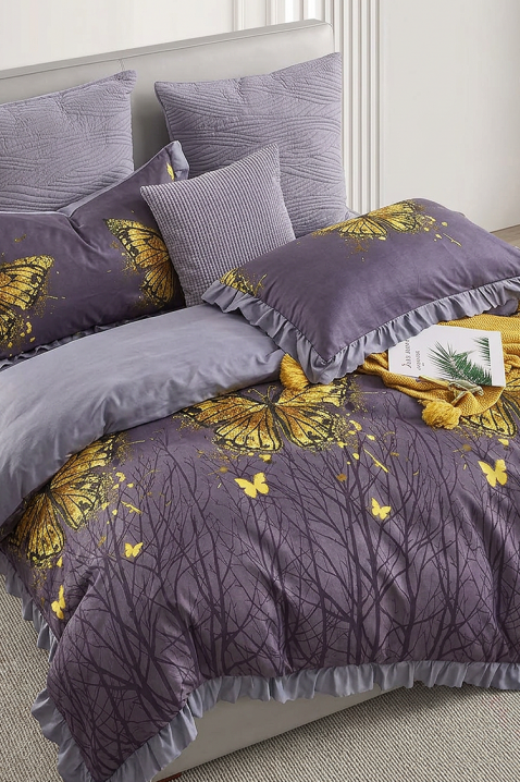 Komplet posteljine MELIORSA 200x220 cm pamuk - 3 dela, Boja: ljubičasta, IVET.HR - MODERNA ODJEĆA