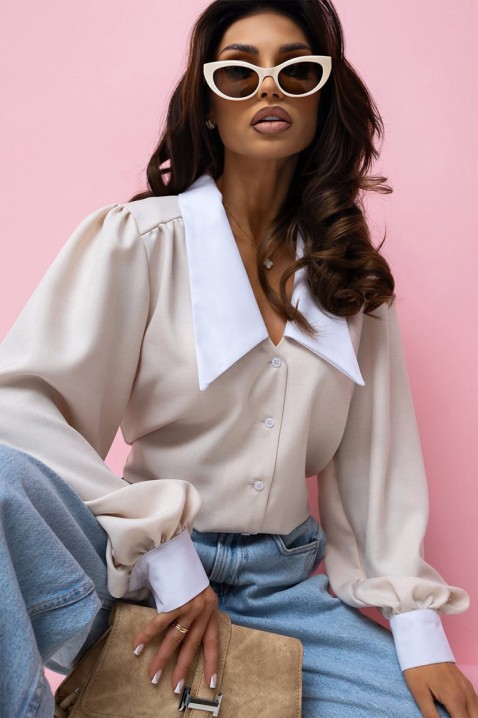 Ženska košulja KESINA ECRU, Boja: drap, IVET.HR - MODERNA ODJEĆA