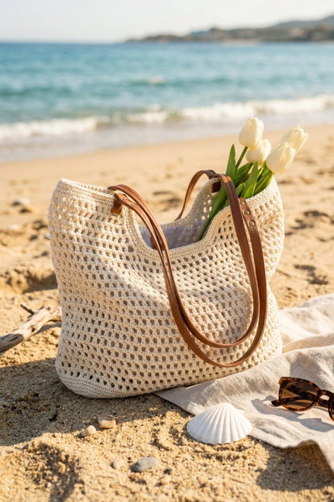 Torba za plažu DELVONDA ECRU, Boja: drap, IVET.HR - MODERNA ODJEĆA