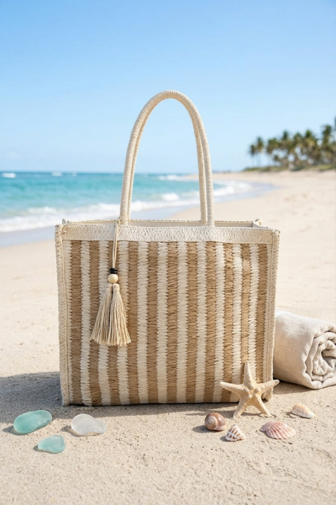 Torba za plažu VLONDILA ECRU, Boja: drap, IVET.HR - MODERNA ODJEĆA