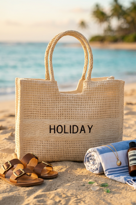 Torba za plažu HOLIANZA ECRU, Boja: bež, IVET.HR - MODERNA ODJEĆA