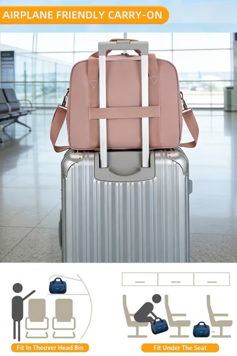 Torba za ručnu prtljagu WINDINZA PUDRA - pogodna za Ryanair/Wizzair, Boja: pudera, IVET.HR - MODERNA ODJEĆA