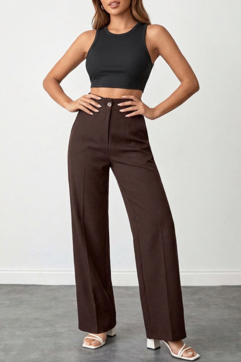 Hlače NIVOLZA, Boja: smeđa, IVET.HR - MODERNA ODJEĆA