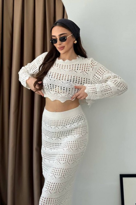 Zavodljivi pleteni dvodijelni set VIKTORIA ECRU, Boja: drap, IVET.HR - MODERNA ODJEĆA