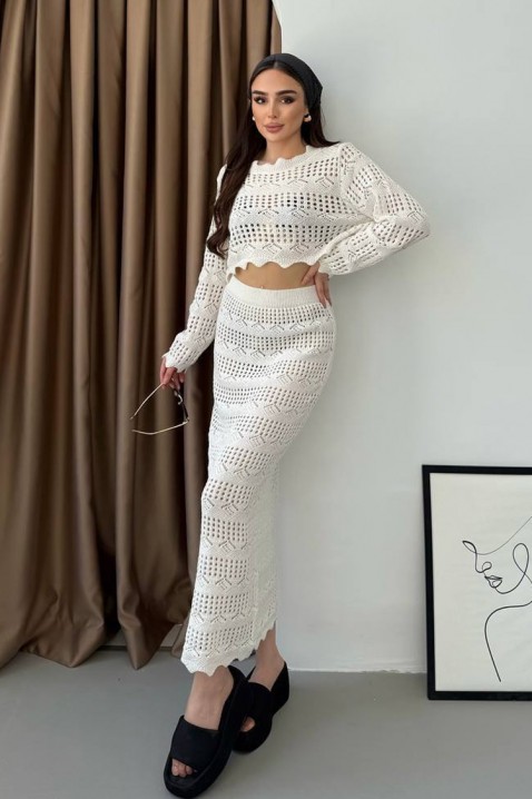 Zavodljivi pleteni dvodijelni set VIKTORIA ECRU, Boja: drap, IVET.HR - MODERNA ODJEĆA