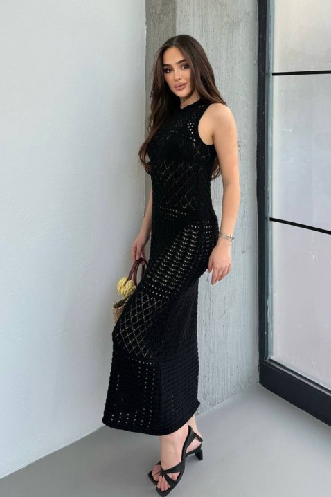 Pletena haljina za plažu bez rukava SOLMIRA BLACK, Boja: crna, IVET.HR - MODERNA ODJEĆA