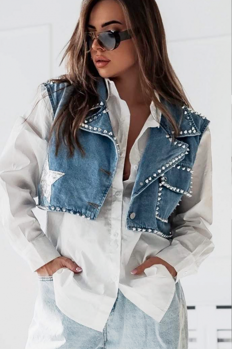 Traper prsluk s metalnim rupicama za vezanje DONZERA, Boja: denim, IVET.HR - MODERNA ODJEĆA