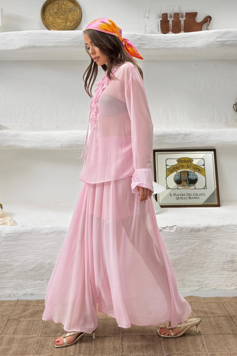 Prozračan i nježan svakodnevni dvodijelni set MERLINA PINK, Boja: roza, IVET.HR - MODERNA ODJEĆA