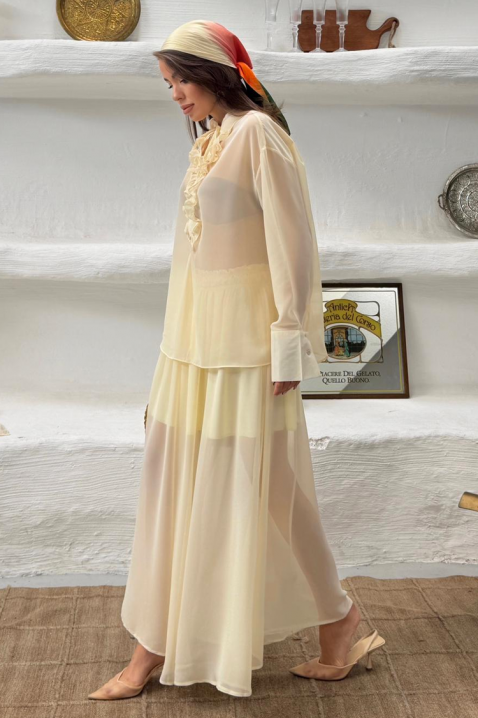 Prozračan i nježan svakodnevni dvodijelni set MERLINA YELLOW, Boja: žuta, IVET.HR - MODERNA ODJEĆA