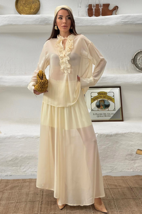 Prozračan i nježan svakodnevni dvodijelni set MERLINA YELLOW, Boja: žuta, IVET.HR - MODERNA ODJEĆA