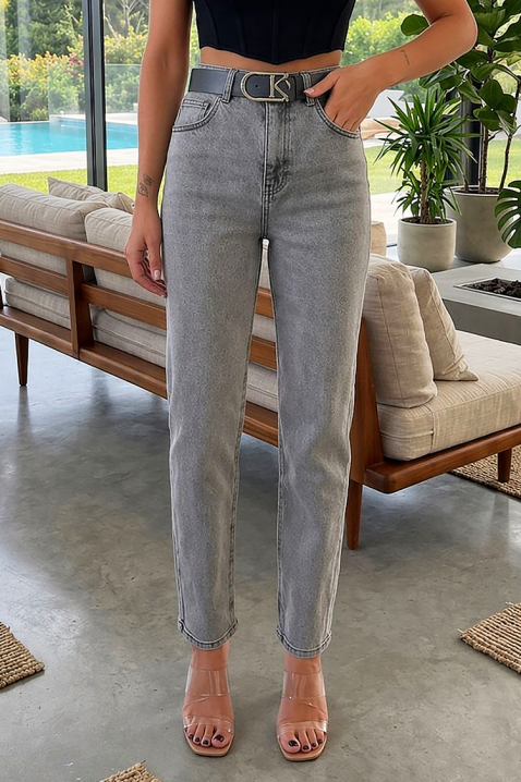 Ženske traperice visokog struka širokog kroja RENZITA, Boja: denim, IVET.HR - MODERNA ODJEĆA