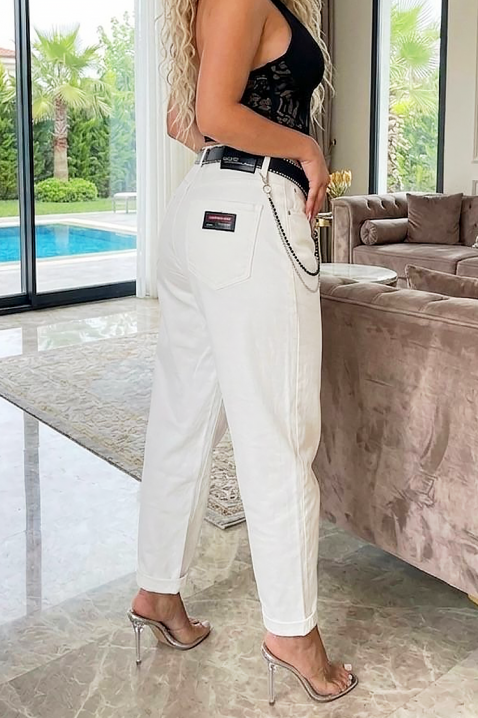 Дамски дънки в светъл цвят и висока талия MELZARA, Boja: drap, IVET.HR - MODERNA ODJEĆA