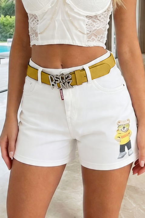 Ženske traper kratke hlače visokog struka CARMELITA, Boja: bijela, IVET.HR - MODERNA ODJEĆA