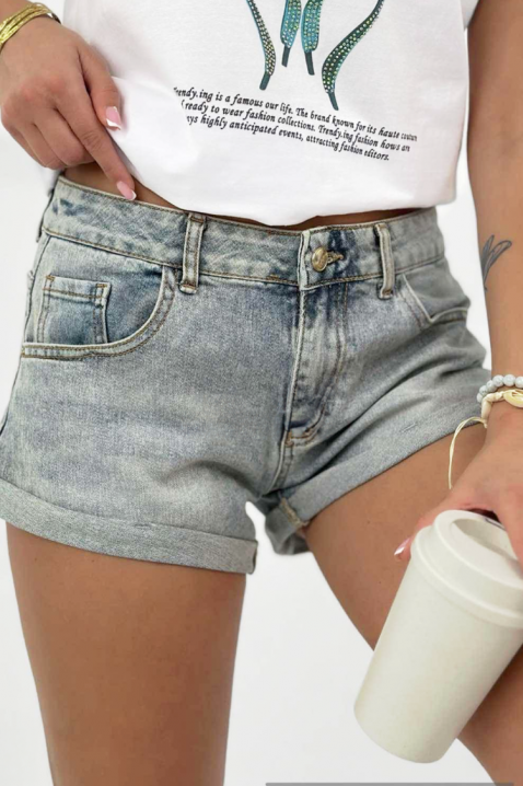 Praktične traper kratke hlače čistog dizajna ROSARIA, Boja: denim, IVET.HR - MODERNA ODJEĆA