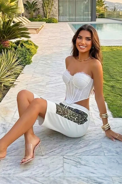 Ženske kratke hlače s leopard printom SIREVA WHITE, Boja: bijela, IVET.HR - MODERNA ODJEĆA