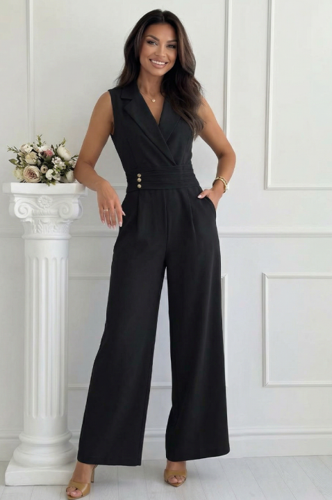 Elegantni kombinezon s reverima i zlatnim gumbima SELESTE BLACK, Boja: crna, IVET.HR - MODERNA ODJEĆA