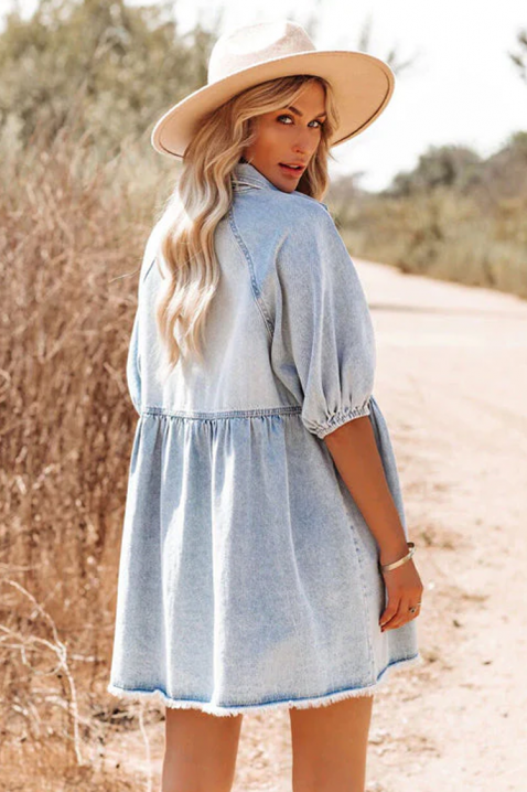 Ljetna kratka traper haljina s gumbima po cijeloj površini OLBIA, Boja: denim, IVET.HR - MODERNA ODJEĆA