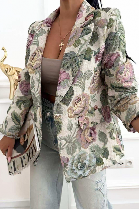 Ženski klasični sako s modernim cvjetnim naglaskom KELSY, Boja: višebojna, IVET.HR - MODERNA ODJEĆA