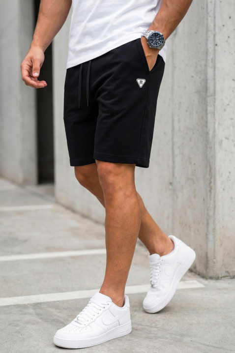 Crne muške kratke hlače s elastikom ROVENZO, Boja: crna, IVET.HR - MODERNA ODJEĆA