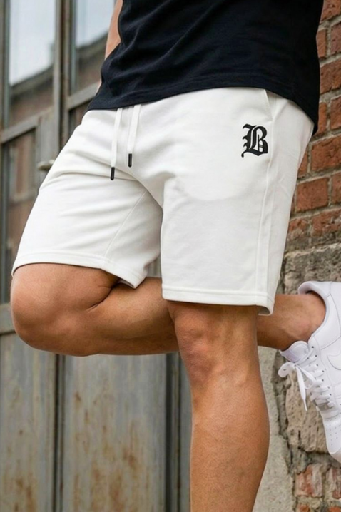 Lagane muške kratke hlače s logotipom i gumicom KELVITO, Boja: drap, IVET.HR - MODERNA ODJEĆA