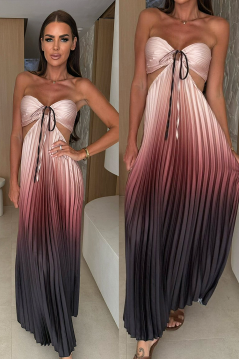 Duga plisirana haljina za žene s ombre efektom GINEVRA WHITE, Boja: višebojna, IVET.HR - MODERNA ODJEĆA