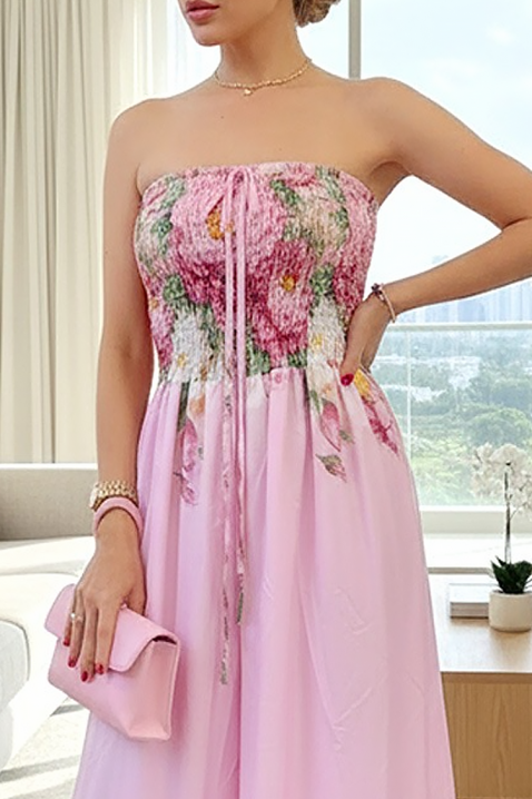 Ženska duga haljina s cvjetnim printom i korzetom LAREZA, Boja: višebojna, IVET.HR - MODERNA ODJEĆA