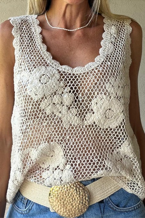 Atraktivan top u boho stilu s cvjetnim motivima FLORINDANA, Boja: drap, IVET.HR - MODERNA ODJEĆA