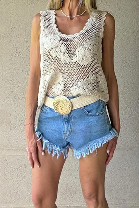 Atraktivan top u boho stilu s cvjetnim motivima FLORINDANA, Boja: drap, IVET.HR - MODERNA ODJEĆA