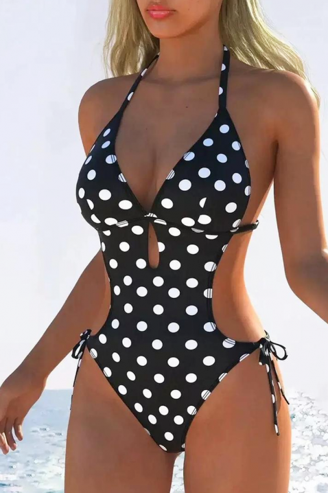 Jednodijelni kupaći kostim s resicama i vezicama MONZELIA, Boja: crna i bijela, IVET.HR - MODERNA ODJEĆA