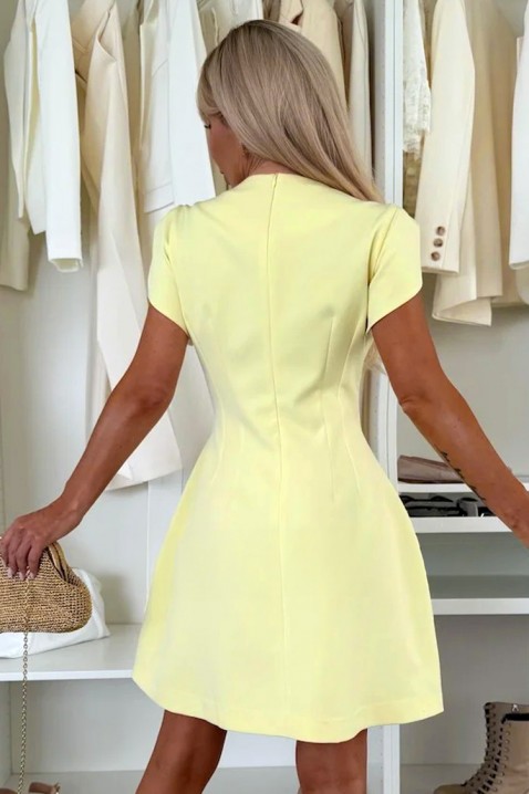 Elegantna kratka haljina sa zlatnim detaljima LILANA YELLOW, Boja: žuta, IVET.HR - MODERNA ODJEĆA