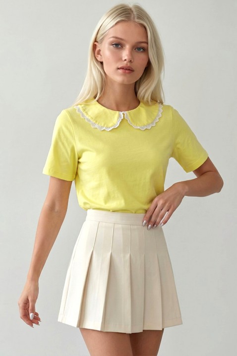 Ženska bluza s ukrasnim ovratnikom ZAREMORA YELLOW, Boja: žuta, IVET.HR - MODERNA ODJEĆA