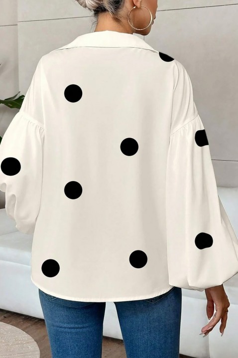 Elegantna ženska košulja s točkicama i voluminoznim rukavima ZORZINA, Boja: drap, IVET.HR - MODERNA ODJEĆA