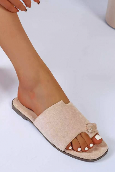 Elegantne ženske papuče s ukrasnim elementom STIMONA BEIGE, Boja: bež, IVET.HR - MODERNA ODJEĆA