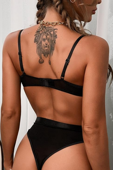 Elegantna ženska bodysuit s cvjetnom čipkom i finim ukrasima ERDINDA, Boja: crna, IVET.HR - MODERNA ODJEĆA