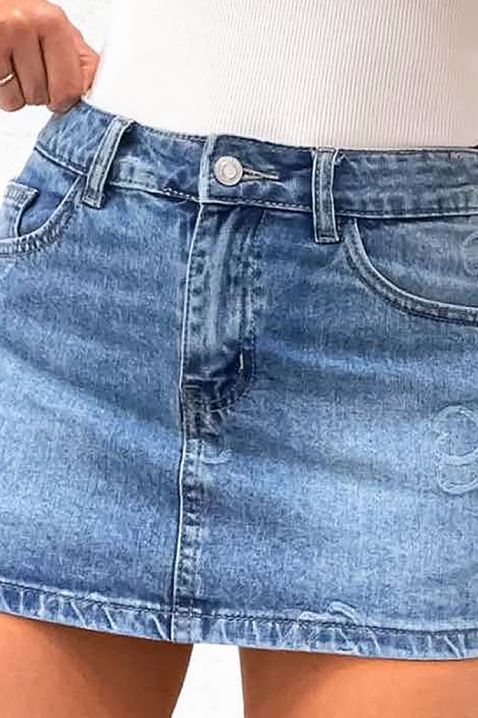 Traper mini suknja visokog struka LOVIREA, Boja: denim, IVET.HR - MODERNA ODJEĆA