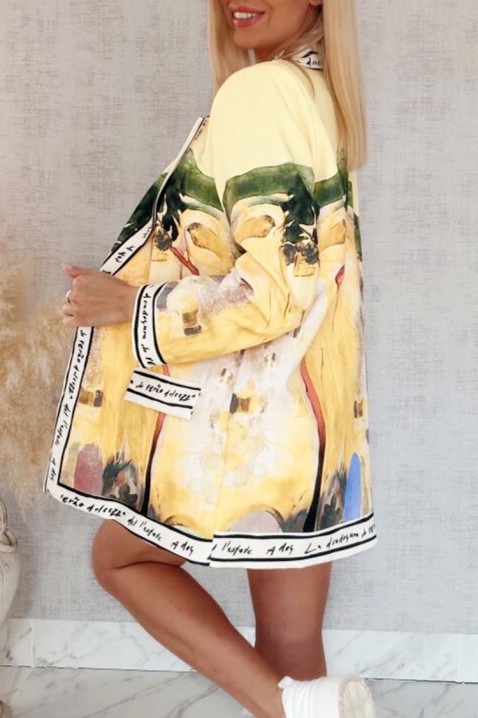 Ženska oversized sako sa šarenim umjetničkim printom AFRISIMA YELLOW, Boja: višebojna, IVET.HR - MODERNA ODJEĆA