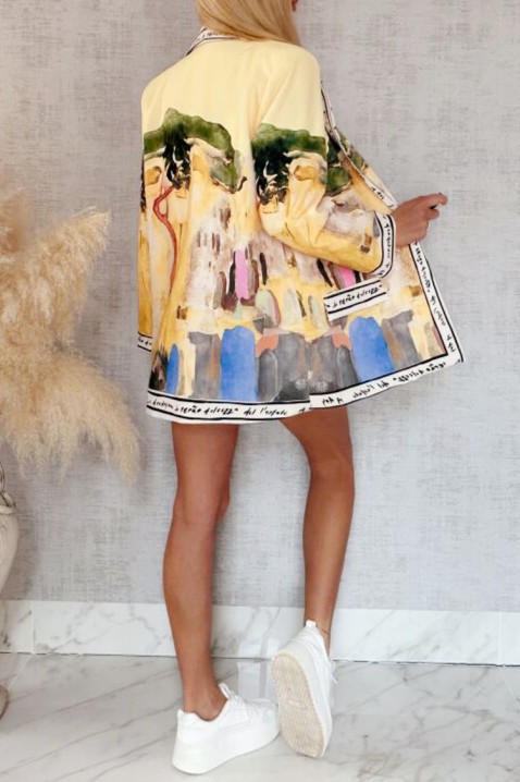 Ženska oversized sako sa šarenim umjetničkim printom AFRISIMA YELLOW, Boja: višebojna, IVET.HR - MODERNA ODJEĆA